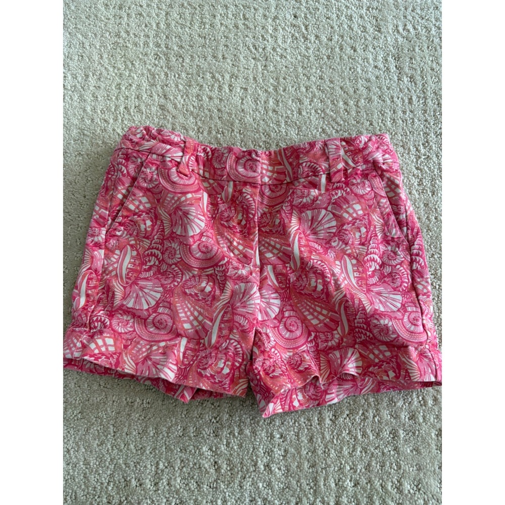 Vineyard Vines Adjustable Waist Girls 6 Pink Seashell Print Coastal Preppy